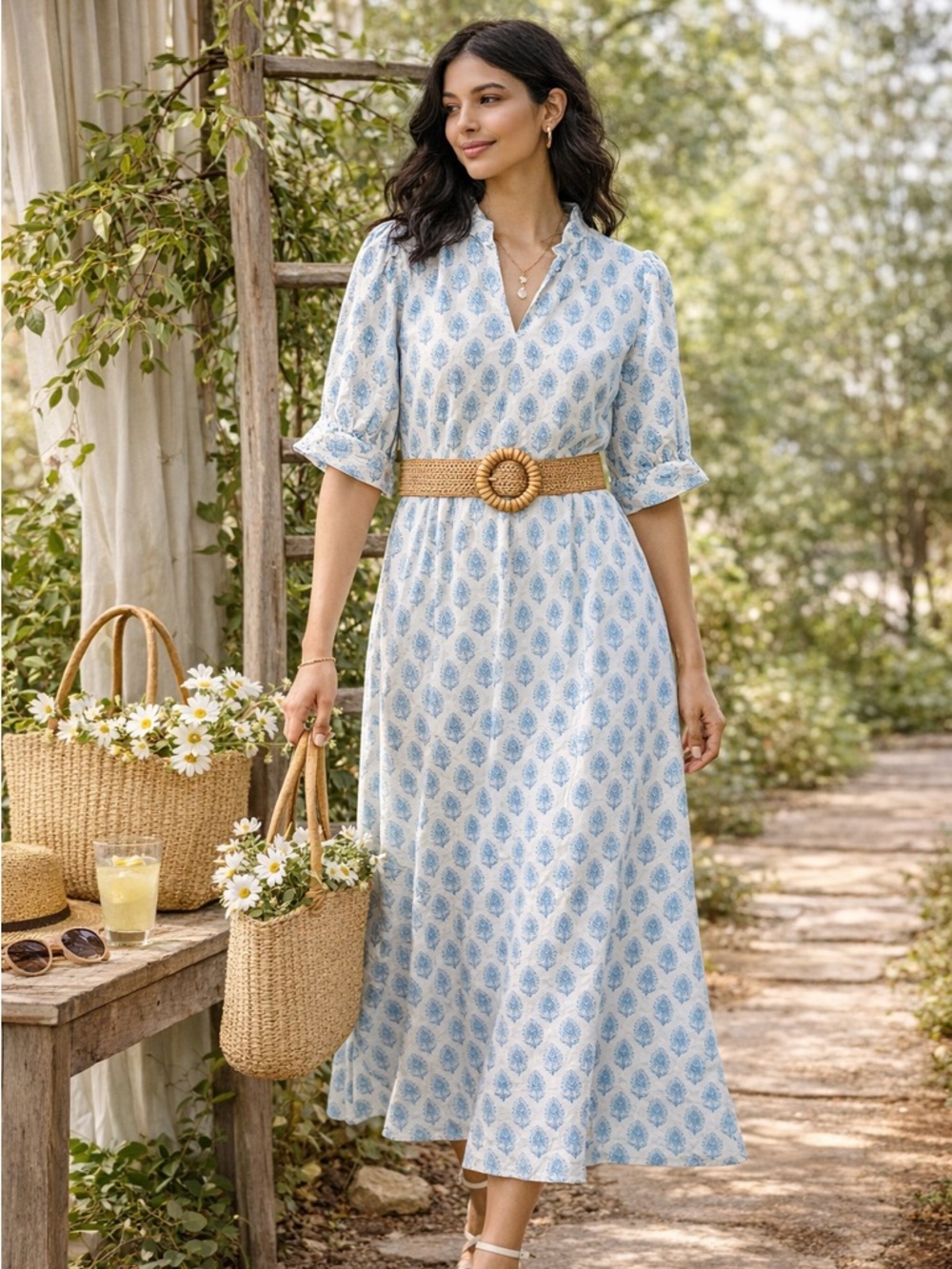 Mod’s Mahal Block Print Midi Dress